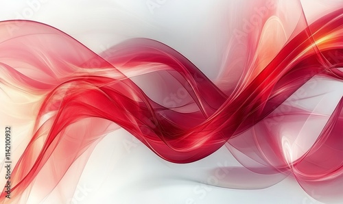 Red Silk Abstract Digital Background, Generative AI