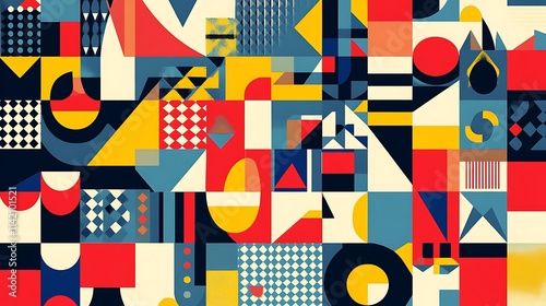 Abstract geometric collage artwork. photo