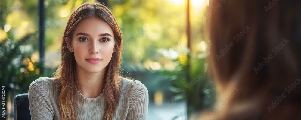 HR manager interviewing female candidate applicant who recruit job in the office, Generative AI HR manager interviewing female candidate applicant who recruit job in the office, Generative AI