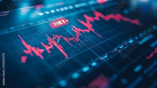 China Stock Market Decline, Red Trend Graph Depicting Financial Downturn and Economic Crisis