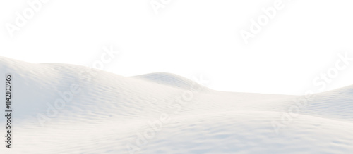 Snow-Covered Hills Under a Calm Sky. 3D render.	
