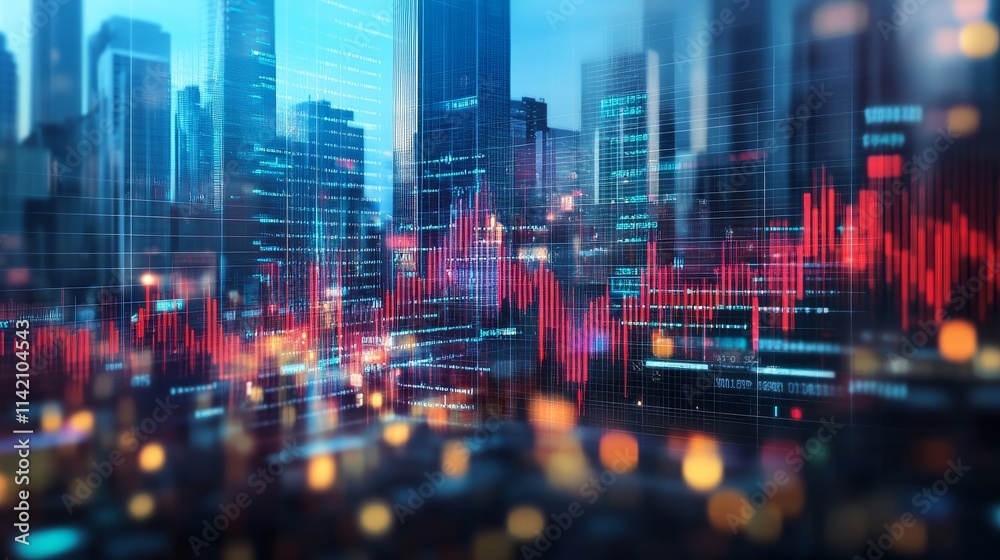 Modern Business Abstract Digital Background, Generative AI