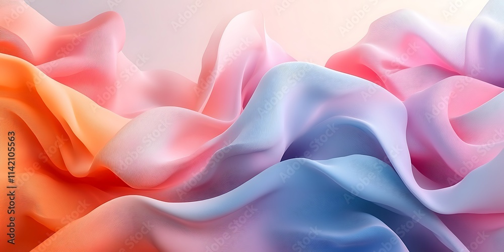 Obraz premium Abstract pastel-colored fabric waves.