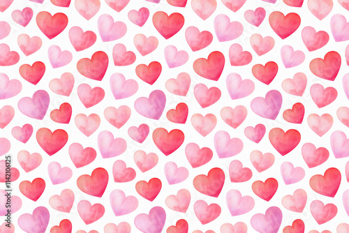 Wallpaper Mural 水彩画ハートのシームレスパターン背景 Torontodigital.ca
