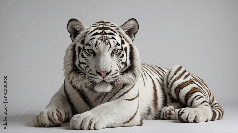 Fototapeta premium white bengal tiger isolated