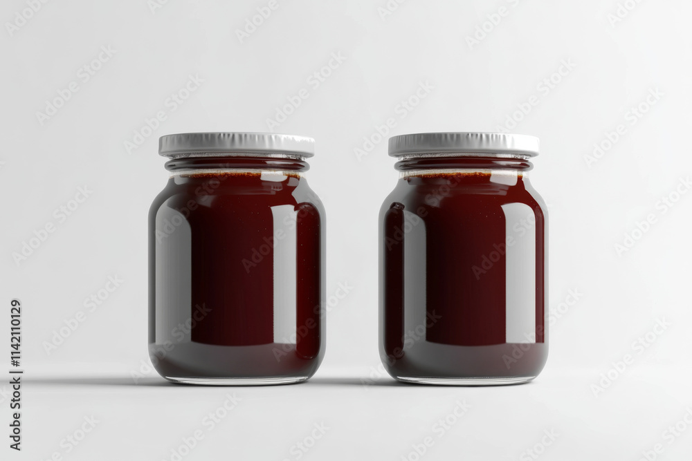 Two Jam Jars Packaging Mockup Two Jam Jars Packaging Mockup