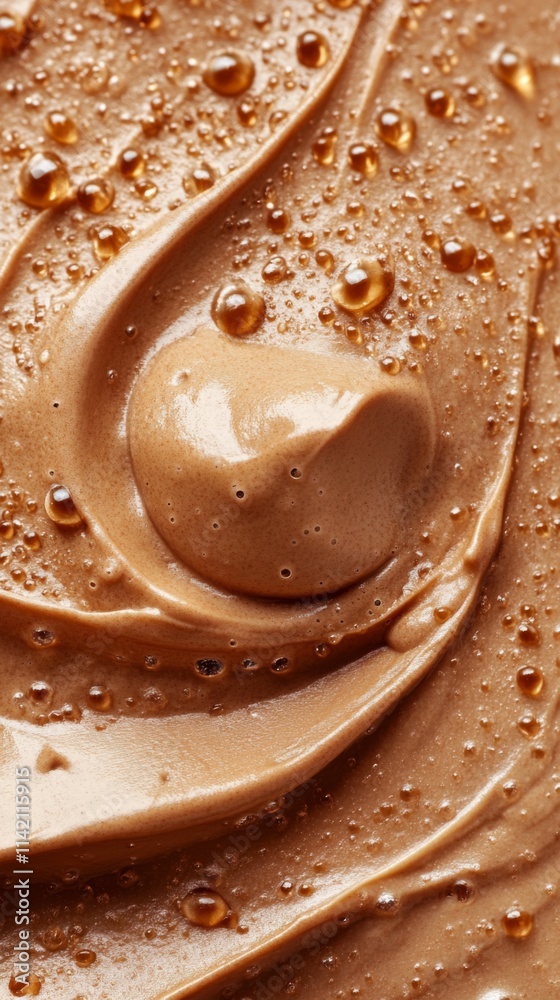 Close-up of smooth chocolate swirl texture Close-up of smooth chocolate swirl texture