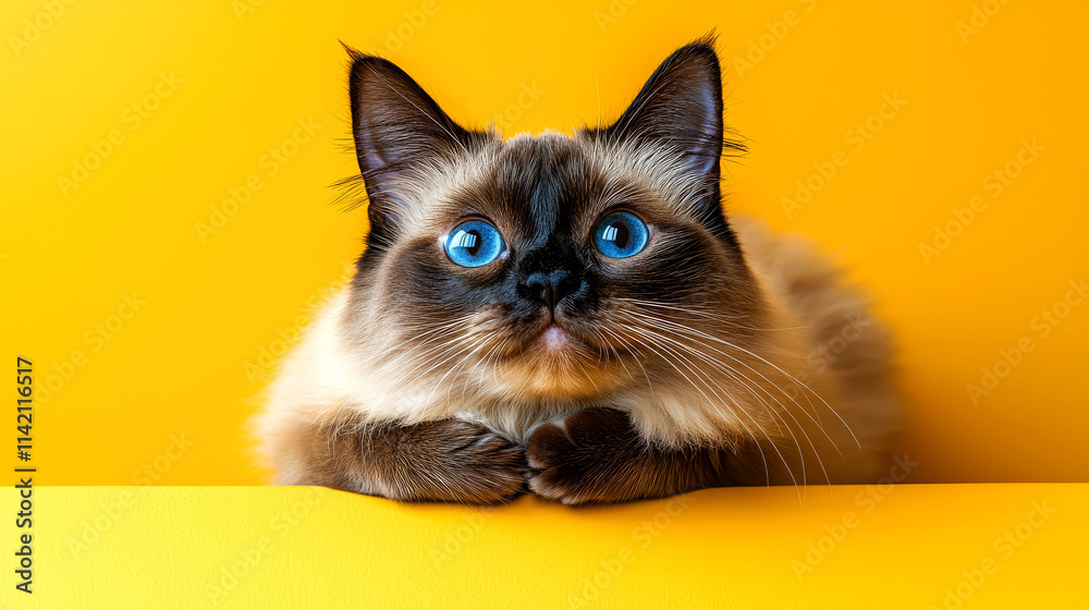 Adorable Ragdoll cat with bright blue eyes. Adorable Ragdoll cat with bright blue eyes.