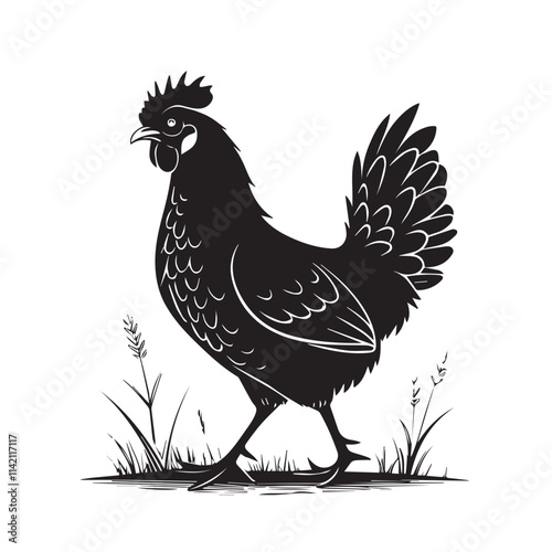  chicken silhouette vector