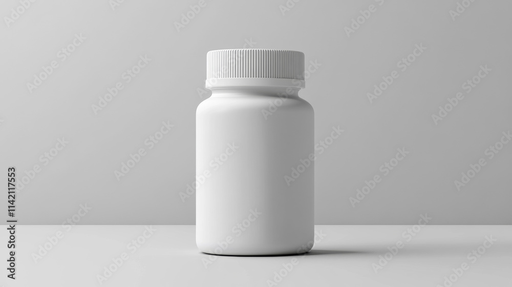 3d white plastic pill bottle. Supplement container package mockup. Medicine jar for capsule, drug, protein or aspirin with empty prescription label template and lid. Pharmaceutical pack mock up 3d white plastic pill bottle. Supplement container package mockup. Medicine jar for capsule, drug, protein or aspirin with empty prescription label template and lid. Pharmaceutical pack mock up
