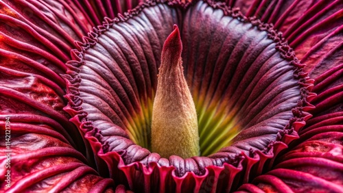 Corpse Flower Close-Up: Sumatra's Titan Arum Petals Macro Photography photo