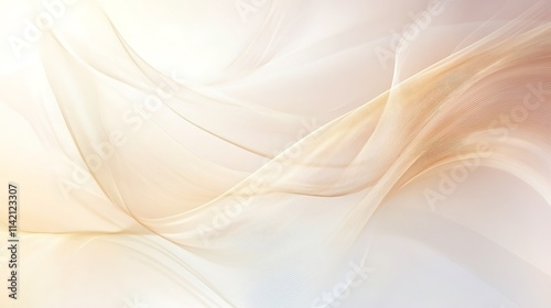 Abstract Beige and White Wave Pattern Design