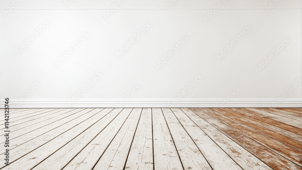 wooden floor and white wall background wooden floor and white wall background