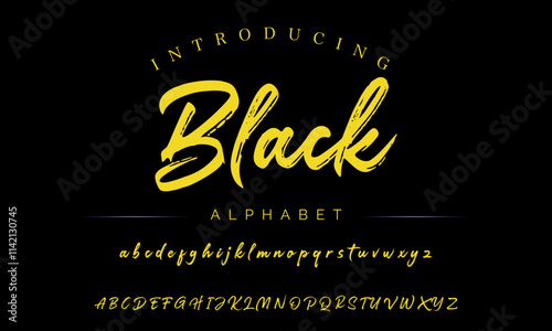 vector brush style font, alphabet, typeface