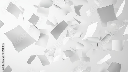 Flying paper sheet in different angles of view. Realistic 3d vector illustration set of curve white blank pages in air. Falling document or letter mockup. Empty curl note and leaflet chaotic float.