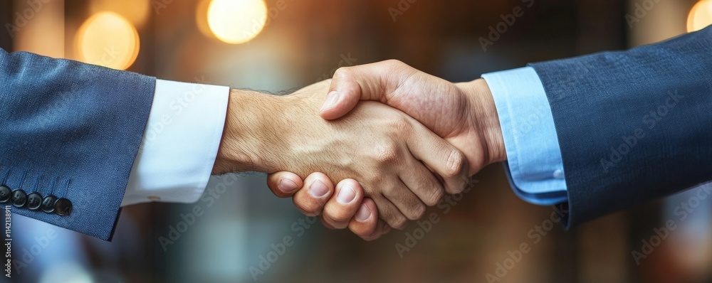 Two asian businessmen shaking hands in the meeting, Business partnership concept, Generative AI