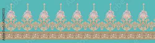 Seamless Paisley Indian Silky boder Abstract boder