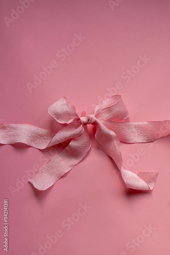 Valentine's day concept. Layout with bows. Empty space for text.