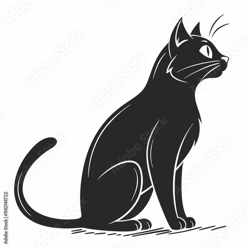 Wallpaper Mural Elegant Black Cat Silhouette Torontodigital.ca