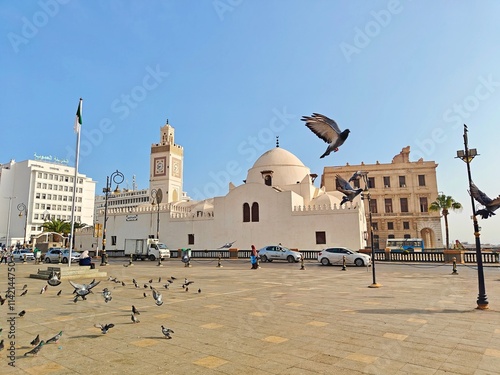 Panoramic view on the Place des Martyrs and Djemaa El Djedid ( mosquee de la pecherie). Algiers. Algeria photo