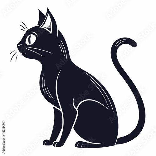 Wallpaper Mural Elegant Black Cat Silhouette Torontodigital.ca