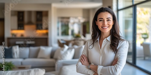 Wallpaper Mural Portrait of a female real estate agent standing in a luxury home, smiling Torontodigital.ca