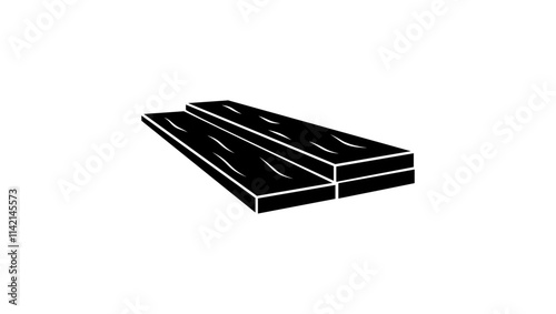 wood planks, black isolated silhouette