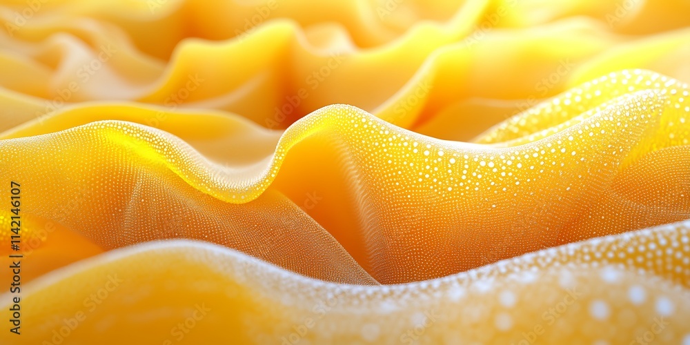 Obraz premium Abstract golden fabric texture with soft waves and subtle light.