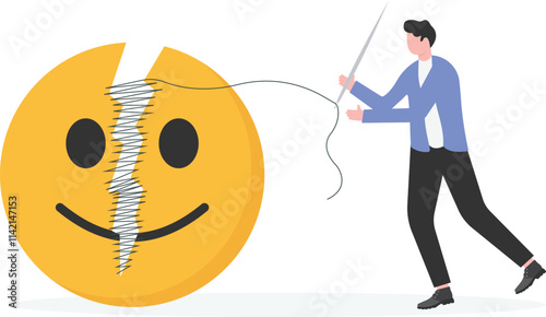 Emotional control and self regulation, stressed management or mental health awareness, feeling and expression concept,
