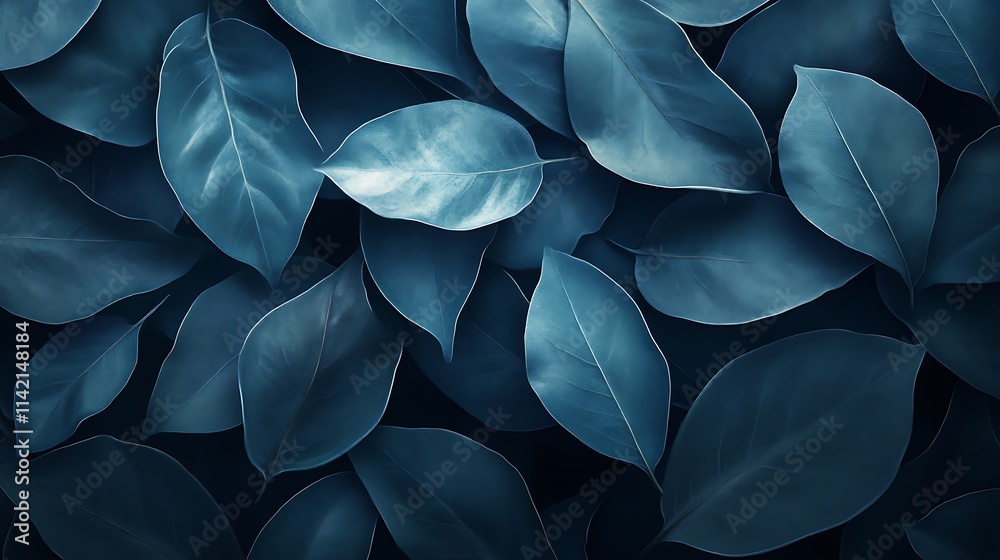 Dark Teal Leaves Abstract Natural Background Dark Teal Leaves Abstract Natural Background