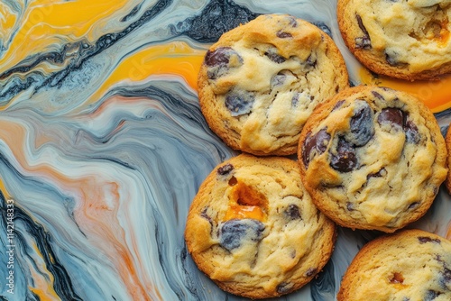 Delicious Chocolate Chip Cookies with Orange Marmalade Filling photo