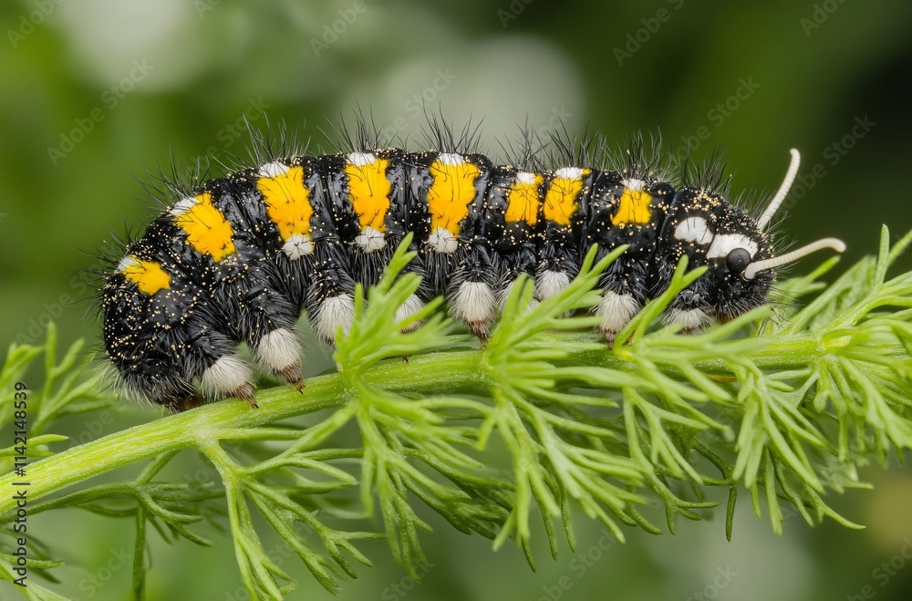 Naklejka premium caterpillar on leaf