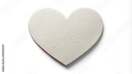 Heart-shaped sticker on a white background with a subtle texture, heart shape