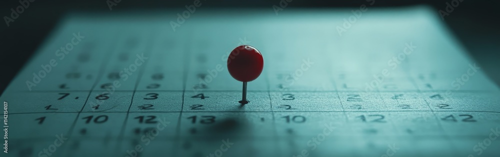 Marked Calendar Date with Red Pin Marked Calendar Date with Red Pin