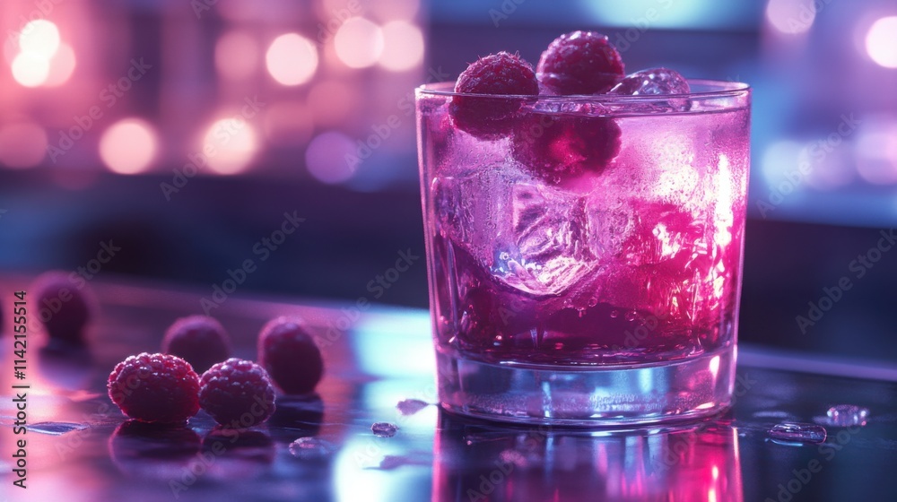 Raspberry Delight A Vibrant Neon-Lit Cocktail Experience Raspberry Delight A Vibrant Neon-Lit Cocktail Experience
