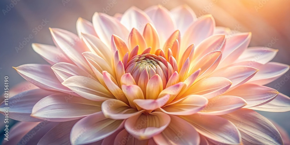 Fototapeta premium A close-up shot of a delicate flower with its petals unfolding like tiny wings, revealing intricate details and subtle colors