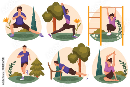Fitness Activities in a Park Setting