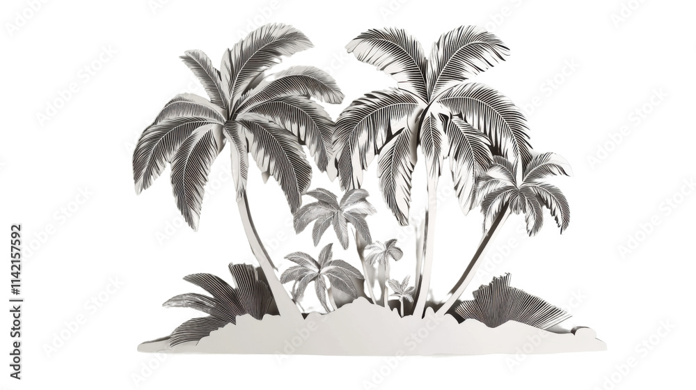 Fototapeta premium Palm tree, transparent background