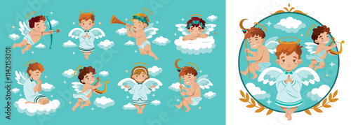 Whimsical Cartoon Angels Collection