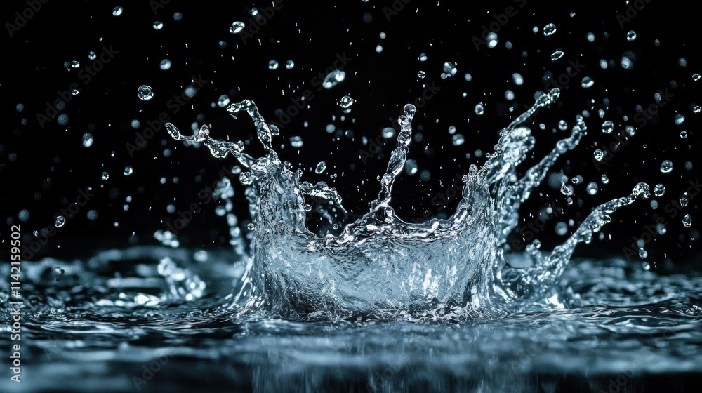 Water Splash with Black Background Water Splash with Black Background
