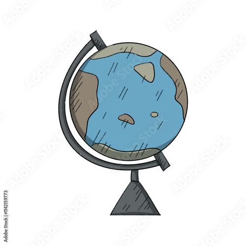 hand drawn isolated on white background traveler globe