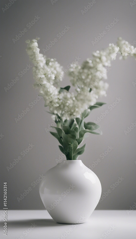 Vase porcelain plant white vertical Vase porcelain plant white vertical