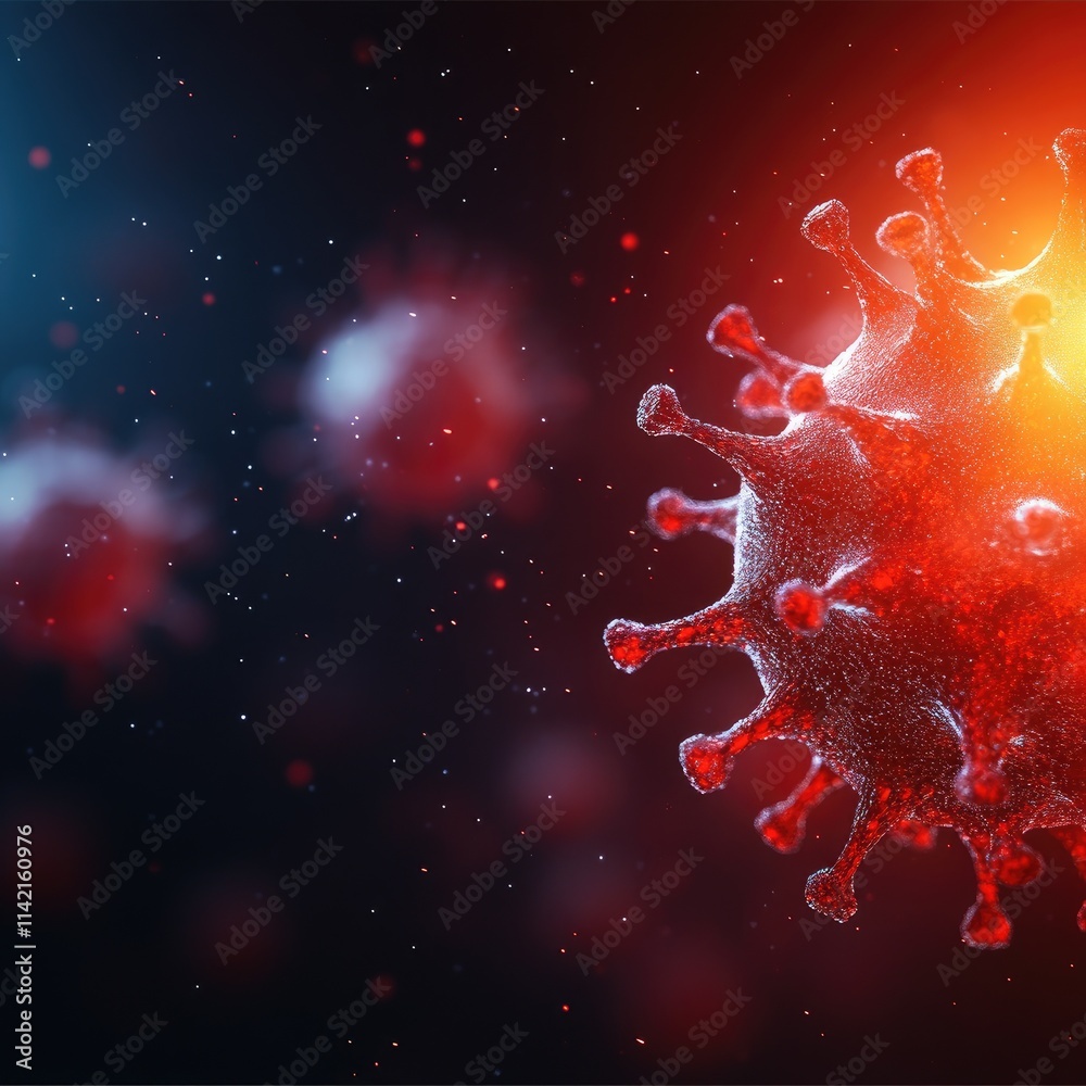 Detailed 3D Rendering of a Spiked Virus Structure Detailed 3D Rendering of a Spiked Virus Structure