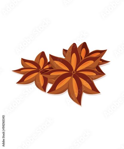 Anise star isolated on white stock illustration