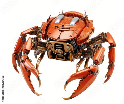 Innovative robotic crab toy features advanced design and creativity in a unique display