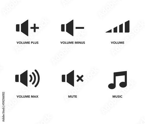 Sound volume icons stock illustration