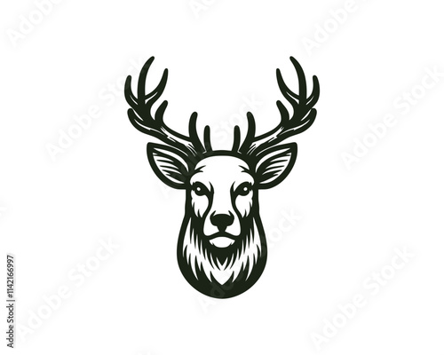 Deer logo vector template. Deer head logo icon vector illustration. Deer logo design for t-shirts