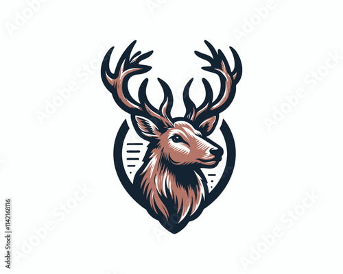 Deer logo vector template. Deer head logo icon vector illustration. Deer logo design for t-shirts