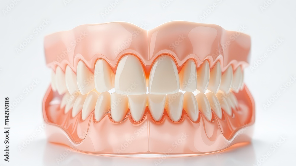 Realistic Teeth Model, Dental Anatomy, Close-Up, High Definition, White Background, Studio Lighting Realistic Teeth Model, Dental Anatomy, Close-Up, High Definition, White Background, Studio Lighting