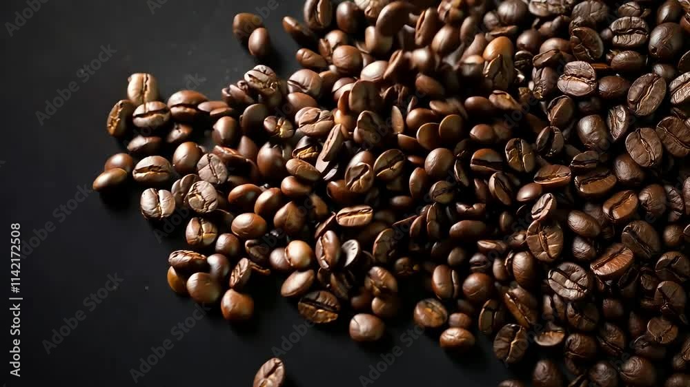 A detailed macro shot of coffee beans, showcasing their texture and rich, earthy tones A detailed macro shot of coffee beans, showcasing their texture and rich, earthy tones